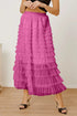 'Milena' Ruched High Waist Tiered Skirt - Celes Fashion